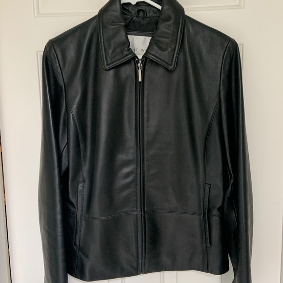 Nine West | Jackets & Coats | Nine West Leather Jacket | Poshmark